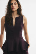 Orvesta Sleeveless linen-blend top Dark purple