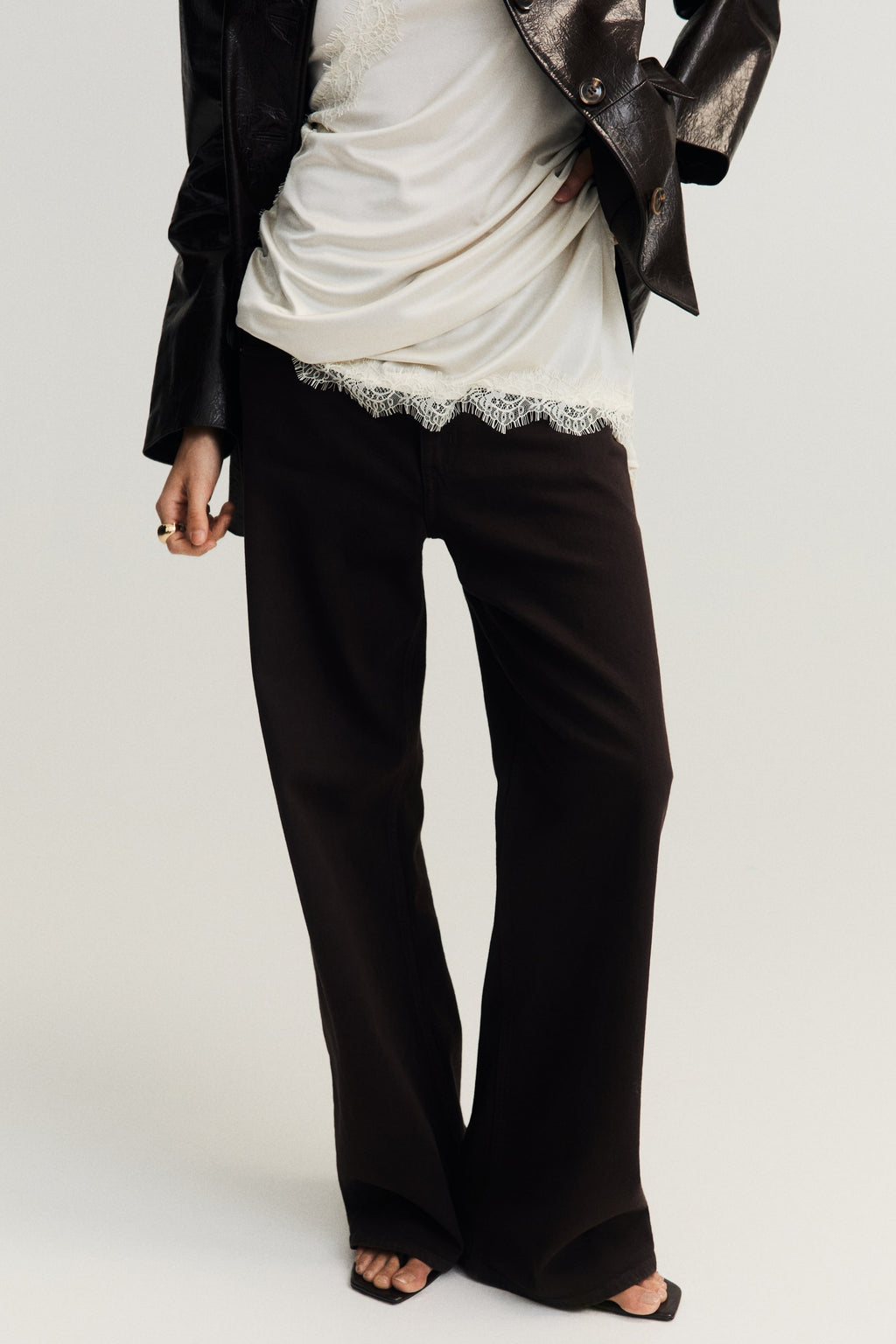 Orvesta Wide High Waist Jeans Dark Brown