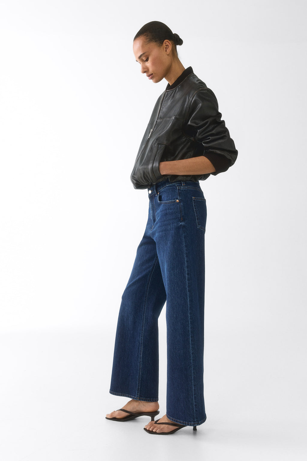 Orvesta Wide High Waist Jeans Navy Blue