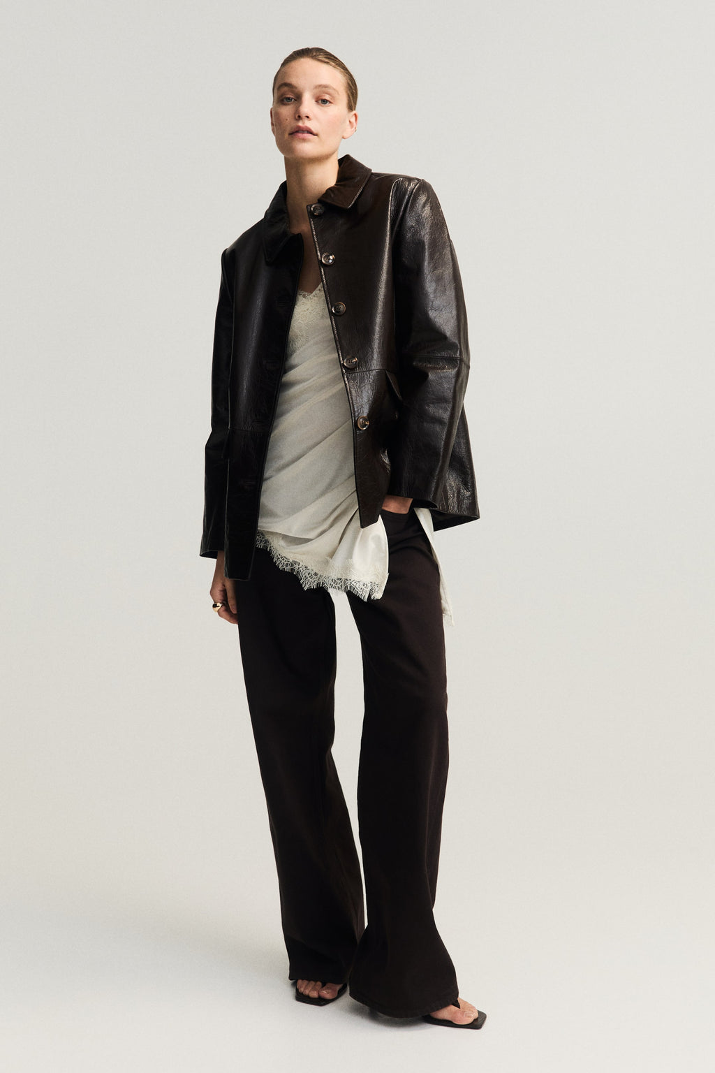 Orvesta Wide High Waist Jeans Dark Brown