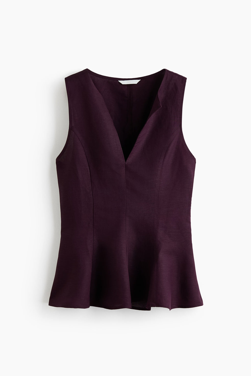 Orvesta Sleeveless linen-blend top Dark purple