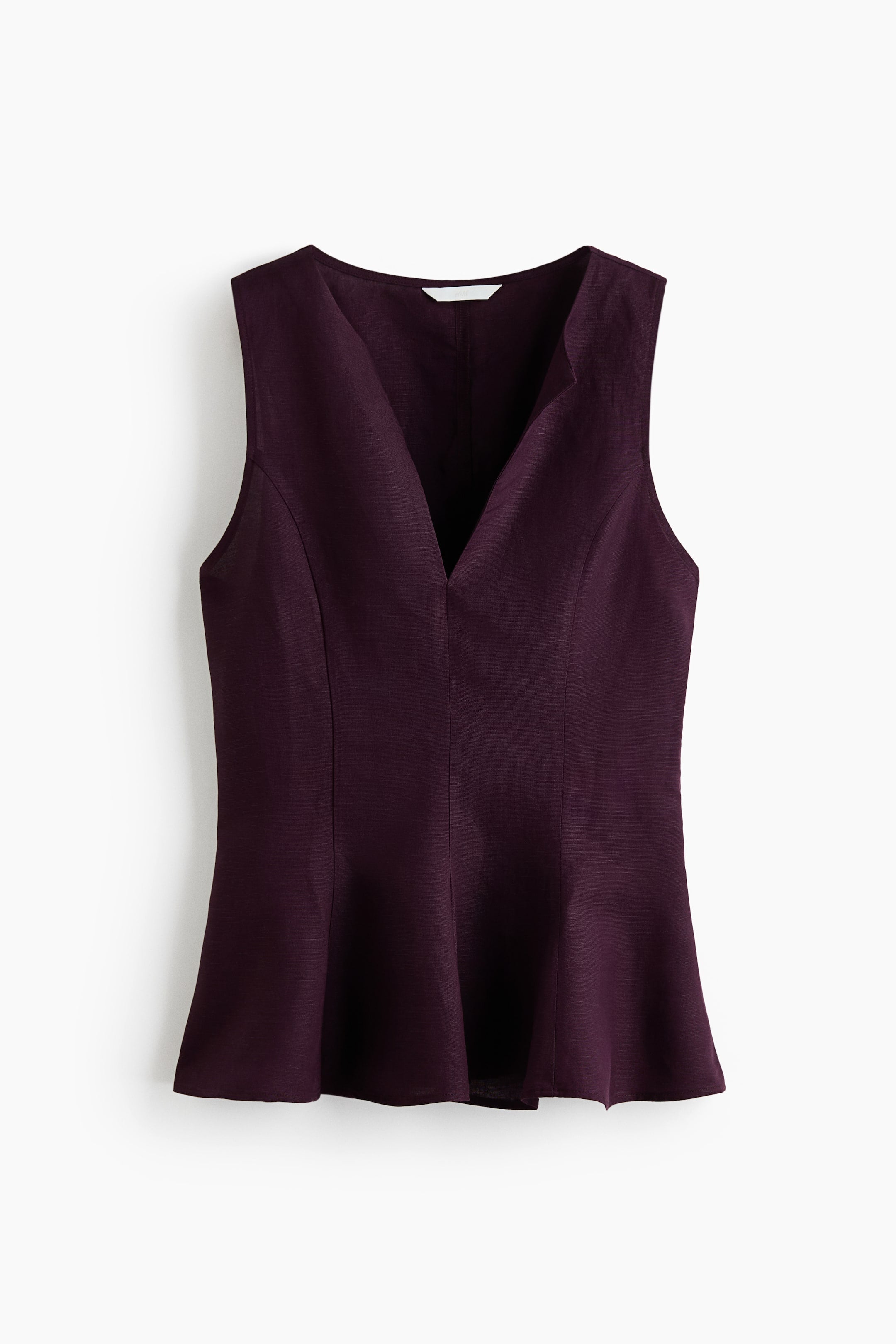 Orvesta Sleeveless linen-blend top Dark purple
