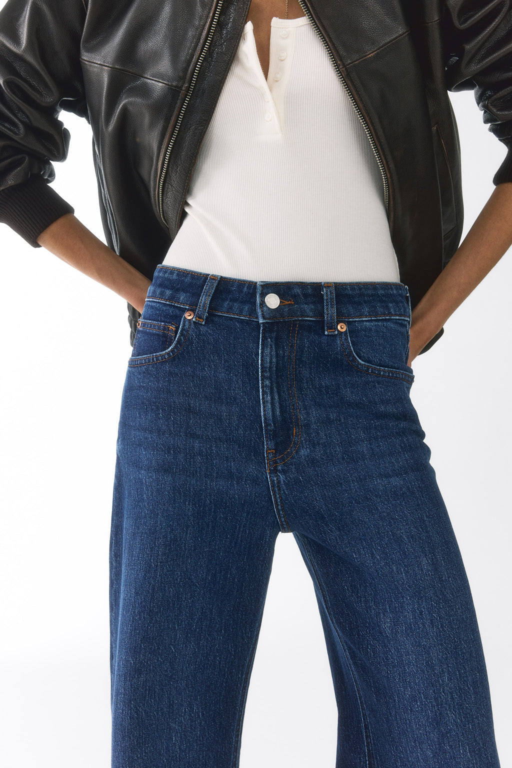 Orvesta Wide High Waist Jeans Navy Blue