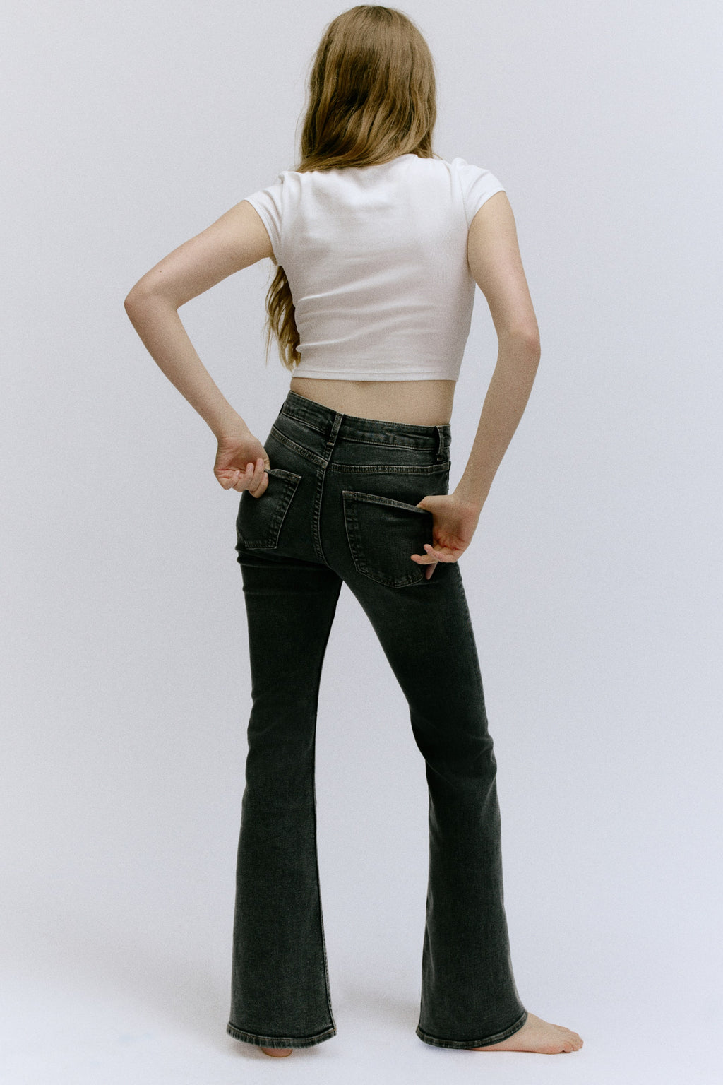Orvesta Flared High Waist Jeans Denim Grey