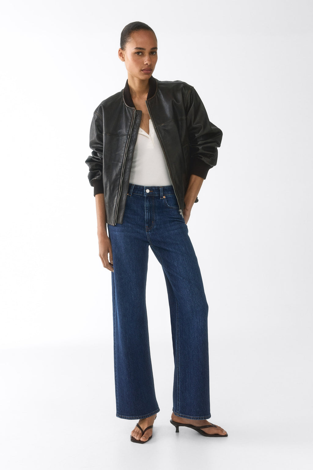 Orvesta Wide High Waist Jeans Navy Blue
