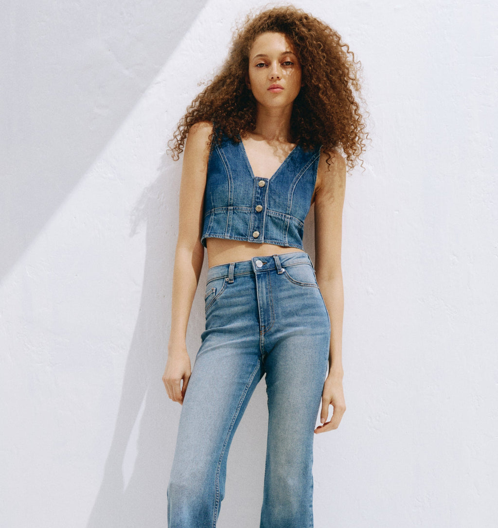 Orvesta Flared High Waist Jeans Denim Blue